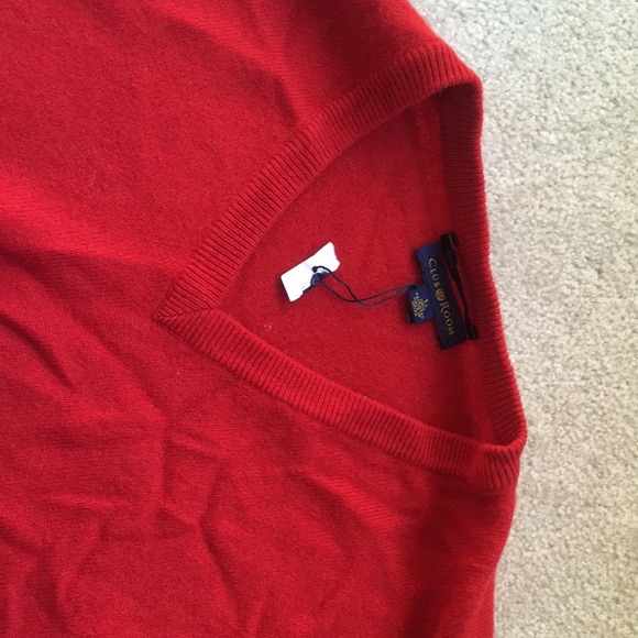 Red Club Room cashmere sweater, size large - Picture 3 of 6